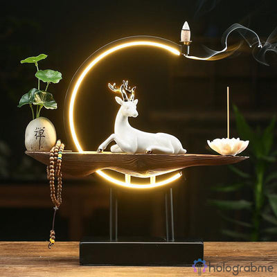 Lampe Porte-Encens Cerf Blanc