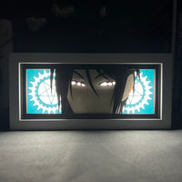 Boite lumineuse Sebastian Michaelis Black Butler illuminée blanc dans l'obscurité, engrenages et étoile lumineuse visible
