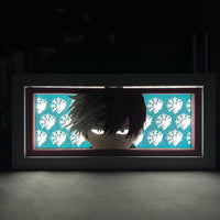 Boite lumineuse Shoto MHA rétroéclairée dans l'obscurité, profil bicolore avec flocons de glace lumineux décoration anime