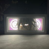 Boite lumineuse Undertaker illuminée dans l'obscurité, roues dentées avec pentagramme lumineux rose, décoration gothique