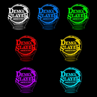 Lampe 3D Demon Slayer Logo 7 couleurs LED rouge vert bleu violet jaune cyan blanc