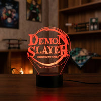 Demon Slayer Logo Lamp used as a night light, bedroom decor and ambient lighting