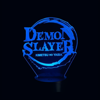 Lampe 3D LED Demon Slayer Logo effet holographique fond noir