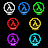 Lampe 3D Jeu Vidéo Half Life Logo 7 couleurs LED rouge vert bleu violet jaune cyan blanc