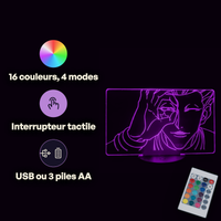Caractéristiques lampe 3D LED Hunter x Hunter Hisoka Face télécommande 16 couleurs USB ou piles