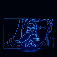 Lampe 3D LED Hunter x Hunter Hisoka Face effet holographique fond noir