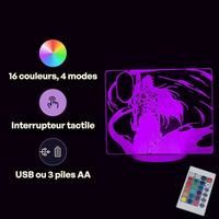 Caractéristiques lampe 3D LED Bleach Ichigo Hollow télécommande 16 couleurs USB ou piles