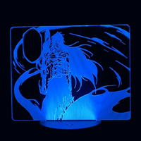 Lampe 3D LED Bleach Ichigo Hollow effet holographique fond noir