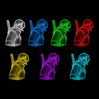 Lampe 3D Naruto Itachi Jeune 7 couleurs LED rouge vert bleu violet jaune cyan blanc