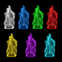 Lampe 3D Bleach Ichigo Kurosaki 7 couleurs LED rouge vert bleu violet jaune cyan blanc