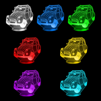 Lampe 3D Voiture 2CV 7 couleurs LED rouge vert bleu violet jaune cyan blanc
