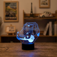 2CV Car Lamp used as a night light, bedroom decor and ambient lighting