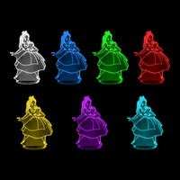 Lampe 3D Princesse Disney Alice au pays des merveilles 7 couleurs LED rouge vert bleu violet jaune cyan blanc