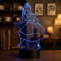 Disney Princess Alice in Wonderland Lamp used as a night light, bedroom decor and ambient lighting