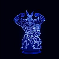 Lampe 3D LED My Hero Academia All Might effet holographique fond noir