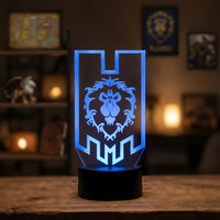 Lampe veilleuse World of Warcraft L'Alliance décoration chambre ambiance LED
