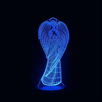 Lampe 3D LED Religieuse Ange effet holographique fond noir