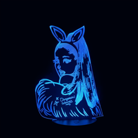 Lampe 3D LED Pop Culture Ariana Grande Dangerous Woman effet holographique fond noir