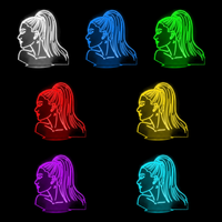 Lampe 3D Pop Culture Ariana Grande Shop 7 couleurs LED rouge vert bleu violet jaune cyan blanc