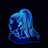 Lampe 3D LED Pop Culture Ariana Grande Shop effet holographique fond noir