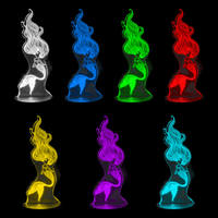 Lampe 3D Princesse Disney Ariel 7 couleurs LED rouge vert bleu violet jaune cyan blanc