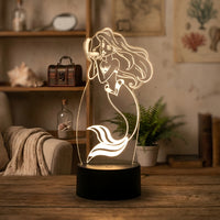 Lampe veilleuse Princesse Disney Ariel la petite sirène décoration chambre ambiance LED