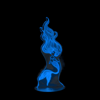 Lampe 3D LED Princesse Disney Ariel effet holographique fond noir