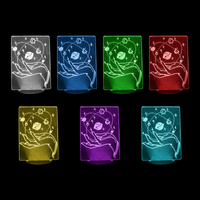 Lampe 3D Espace Astrologie Planètes 7 couleurs LED rouge vert bleu violet jaune cyan blanc