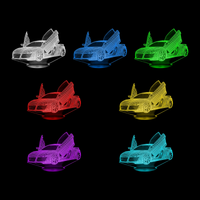 Lampe 3D Voiture Audi R8 7 couleurs LED rouge vert bleu violet jaune cyan blanc