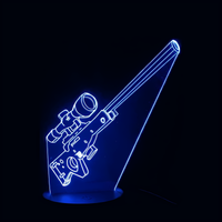 Lampe 3D LED Counter Strike AWP effet holographique fond noir