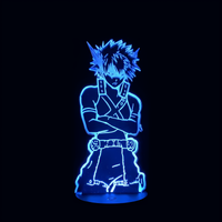 Lampe 3D LED My Hero Academia Bakugo Katsuki effet holographique fond noir