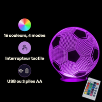 Football Sport Lamp, specifications: remote control, 16 colours, USB or battery powered