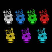 Lampe 3D Sport Ballon de Foot Champion 7 couleurs LED rouge vert bleu violet jaune cyan blanc