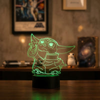 Star Wars Baby Yoda Lamp used as a night light, bedroom decor and ambient lighting
