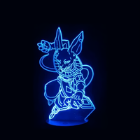 Dragon Ball Z Beerus Lamp, holographic effect on a black background