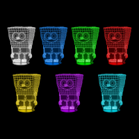 Lampe 3D Dessin Animé Bob l'éponge 7 couleurs LED rouge vert bleu violet jaune cyan blanc