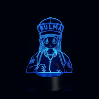 Dragon Ball Z Bulma Lamp, holographic effect on a black background