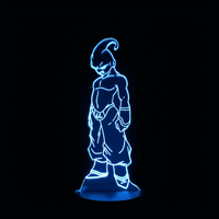Lampe 3D LED Dragon Ball Z Buu effet holographique fond noir