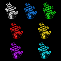 Lampe 3D Final Fantasy Cactuar (Pampa) 7 couleurs LED rouge vert bleu violet jaune cyan blanc