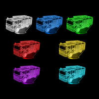 Lampe 3D Voiture Camion Pompier 7 couleurs LED rouge vert bleu violet jaune cyan blanc