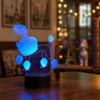 Royal Poodle Animal Lamp used as a night light, bedroom decor and ambient lighting