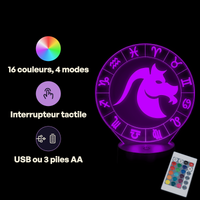 Astrological Sign Lamp: Capricorn, specifications: remote control, 16 colours, USB or battery powered