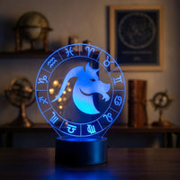Astrological Sign Lamp: Capricorn used as a night light, bedroom decor and ambient lighting