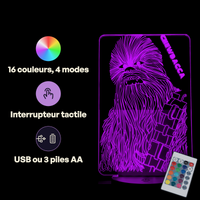 Star Wars Chewbacca Lamp, specifications: remote control, 16 colours, USB or battery powered