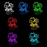 Lampe 3D Final Fantasy Chocobo 7 couleurs LED rouge vert bleu violet jaune cyan blanc