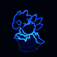 Lampe 3D LED Final Fantasy Chocobo effet holographique fond noir