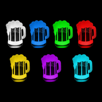 Lampe 3D d'Ambiance Chope de Bière 7 couleurs LED rouge vert bleu violet jaune cyan blanc