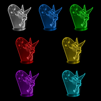 Lampe 3D Princesse Disney Clochette et le Secret des fées 7 couleurs LED rouge vert bleu violet jaune cyan blanc