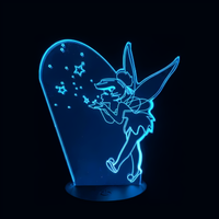Lampe 3D LED Princesse Disney Clochette et le Secret des fées effet holographique fond noir