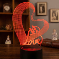 Heart Lamp for Couples in Love used as a night light, bedroom decor and ambient lighting